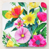 wunderschöne lustige Blume Getränkeuntersetzer (Vorderseite)