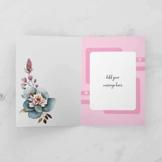 Wunderschöne Mama Blumenrosa Geburtstag Karte (Innenseite)