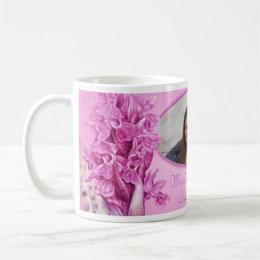 Wunderschöne Mama Rosa Orchidee Tasse "Eigenes Fot (Links)