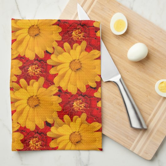 Wunderschöne Medley-Blume Geschirrtuch (Viertel Falte)