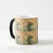 Wunderschöne Meerjungfrau auf antiker Karte Verwandlungstasse (Vorderseite Links)