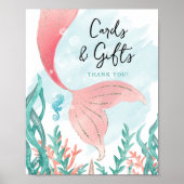 Wunderschöne Meerjungfrau Geburtstagskarten & Gesc Poster (Vorne)