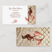 Wunderschöne Meerjungfrau in Rose Gold mit Seashel Visitenkarte (Vorne/Hinten)
