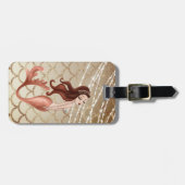Wunderschöne Meerjungfrau in Rose Gold und Muschel Gepäckanhänger (Vorderseite horizontal)