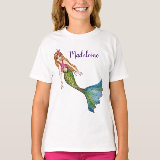Wunderschöne Meerjungfrau mit Blonde Hair T - Shir T-Shirt (Vorderseite)