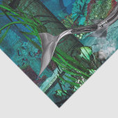 Wunderschöne Meerjungfrau mit Fantasiefisch Seidenpapier (Ausschnitt)