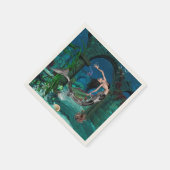 Wunderschöne Meerjungfrau mit Fantasiefisch Serviette (Ecke)