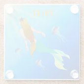 Wunderschöne Meerjungfrau mit Golden Hair Glass Un Glasuntersetzer (Rückseite)