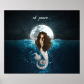 Wunderschöne Meerjungfrau unter dem Vollmond Poster (Vorne)