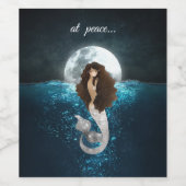 Wunderschöne Meerjungfrau unter dem Vollmond Weinetikett (Einzelnes Label)