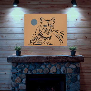 Wunderschöne minimalistische Mountain Lion Leinwan Leinwanddruck