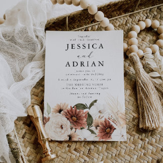 Wunderschöne moderne Boho-Hochzeit Einladung