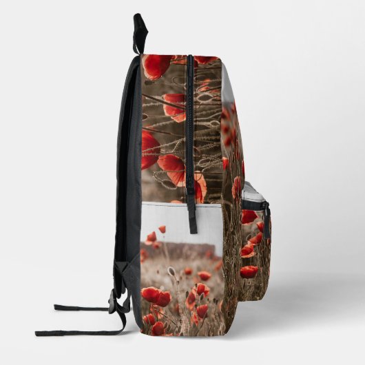 wunderschöne Mohnblüte Bedruckter Rucksack (Links)