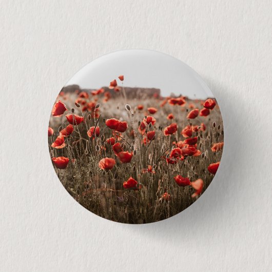 wunderschöne Mohnblüte Button (Vorderseite)