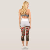 wunderschöne Mohnblüte Capri Leggings (Rückseite)