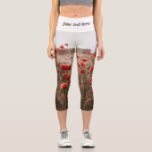 wunderschöne Mohnblüte Capri Leggings (Vorderseite)
