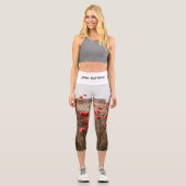 wunderschöne Mohnblüte Capri Leggings (Vorderseite)