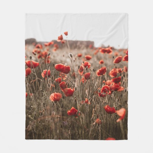 wunderschöne Mohnblüte Fleecedecke (Vorderseite)