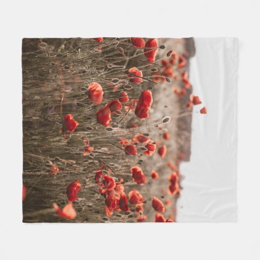 wunderschöne Mohnblüte Fleecedecke (Vorderseite (Horizontal))