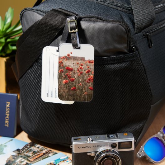 wunderschöne Mohnblüte Gepäckanhänger (Vorderseite & Rückseite)