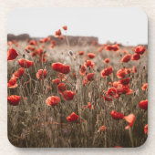 wunderschöne Mohnblüte Getränkeuntersetzer (Vorderseite)