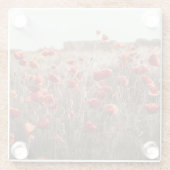 wunderschöne Mohnblüte Glasuntersetzer (Rückseite)