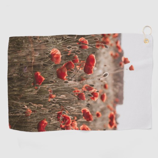 wunderschöne Mohnblüte Golfhandtuch (Horizontal)