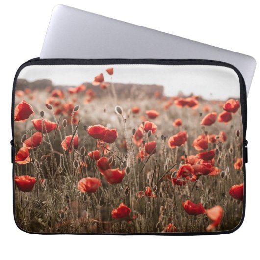 wunderschöne Mohnblüte Laptopschutzhülle (Vorderseite)