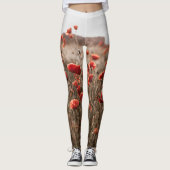 wunderschöne Mohnblüte Leggings (Vorderseite)