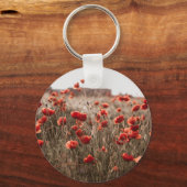 wunderschöne Mohnblüte Schlüsselanhänger (Vorderseite)