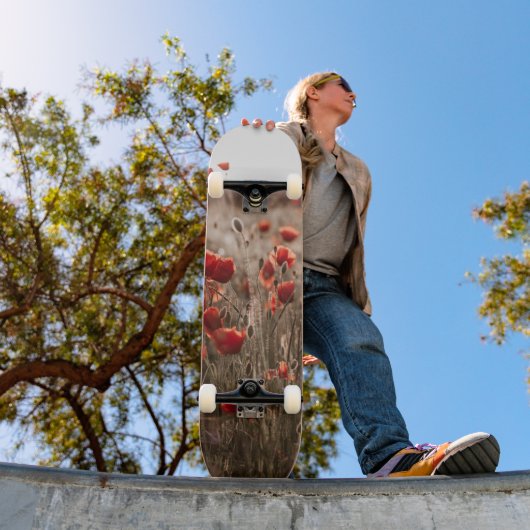 wunderschöne Mohnblüte Skateboard (Außen 1)