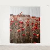 wunderschöne Mohnblüte Wandteppich (Vorderseite)