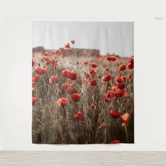 wunderschöne Mohnblüte Wandteppich (Vorderseite)