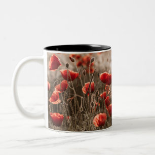 wunderschöne Mohnblüte Zweifarbige Tasse