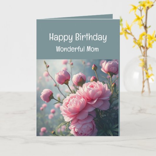 Wunderschöne Mutter Birthday Peony Garden Blume Karte (Gelbe Blume)