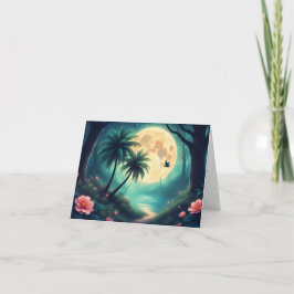 Wunderschöne Nacht über tropischen Gewässern - Hal Dankeskarte