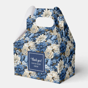 Wunderschöne Navy-Blumen Personalisierte Blumenfav Geschenkschachtel