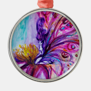 WUNDERSCHÖNE NIEDLICHE BLUME IN PINK, GOLD GLITZE SILBERNES ORNAMENT