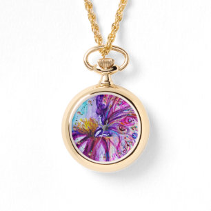 WUNDERSCHÖNE NIEDLICHE BLUME IN PINK, GOLD GLITZER ARMBANDUHR