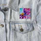 WUNDERSCHÖNE NIEDLICHE BLUME IN PINK, GOLD GLITZER BUTTON (Beispiel)