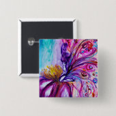 WUNDERSCHÖNE NIEDLICHE BLUME IN PINK, GOLD GLITZER BUTTON (Vorne & Hinten)