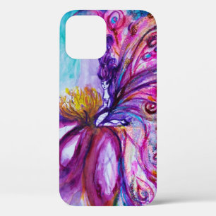 WUNDERSCHÖNE NIEDLICHE BLUME IN PINK, GOLD GLITZER iPhone 12 HÜLLE