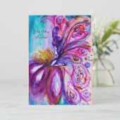 WUNDERSCHÖNE NIEDLICHE BLUME IN PINK, GOLD GLITZER EINLADUNG (Stehend Vorderseite)