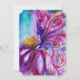 WUNDERSCHÖNE NIEDLICHE BLUME IN PINK, GOLD GLITZER EINLADUNG