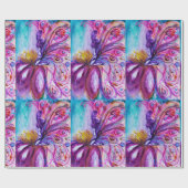 WUNDERSCHÖNE NIEDLICHE BLUME IN PINK, GOLD GLITZER GESCHENKPAPIER (Flach)