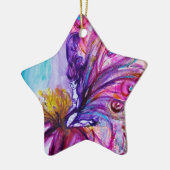 WUNDERSCHÖNE NIEDLICHE BLUME IN PINK, GOLD GLITZER KERAMIK ORNAMENT (Links)