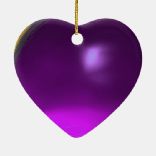 WUNDERSCHÖNE NIEDLICHE BLUME IN PINK, GOLD GLITZER KERAMIKORNAMENT (Hinten)