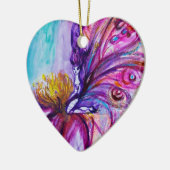 WUNDERSCHÖNE NIEDLICHE BLUME IN PINK, GOLD GLITZER KERAMIKORNAMENT (Links)