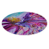 WUNDERSCHÖNE NIEDLICHE BLUME IN PINK, GOLD GLITZER SCHNEIDEBRETT (Ecke)