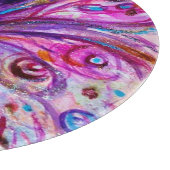 WUNDERSCHÖNE NIEDLICHE BLUME IN PINK, GOLD GLITZER SCHNEIDEBRETT (Ecke)